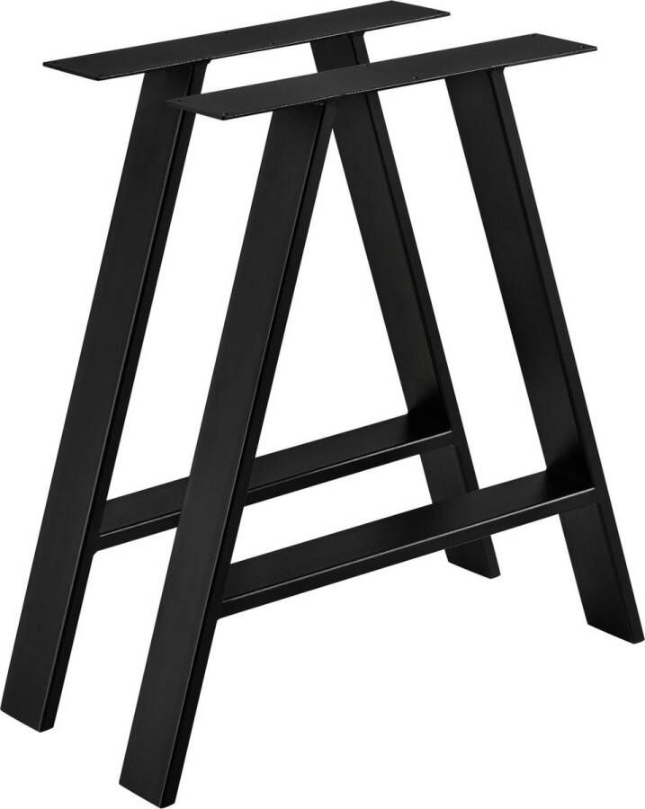 In And Outdoormatch Stalen A Tafelpoot Ceasar Set van 2 Meubelpoot 70x10x72 cm Zwart