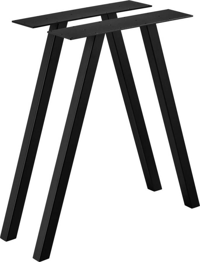 In And Outdoormatch Stalen A Tafelpoot Ethyl Set van 2 Meubelpoot 70x12x72 cm Zwart
