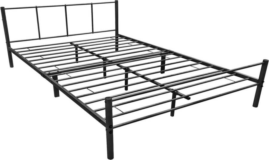 In And Outdoormatch Stalen bed Neva Bedframe Met bedbodem 160x200 cm Wit Modern design