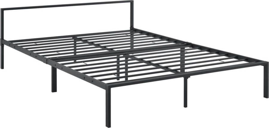 In And Outdoormatch Stalen bed Ricky Bedframe Met bedbodem 160x200 cm Matzwart Modern design