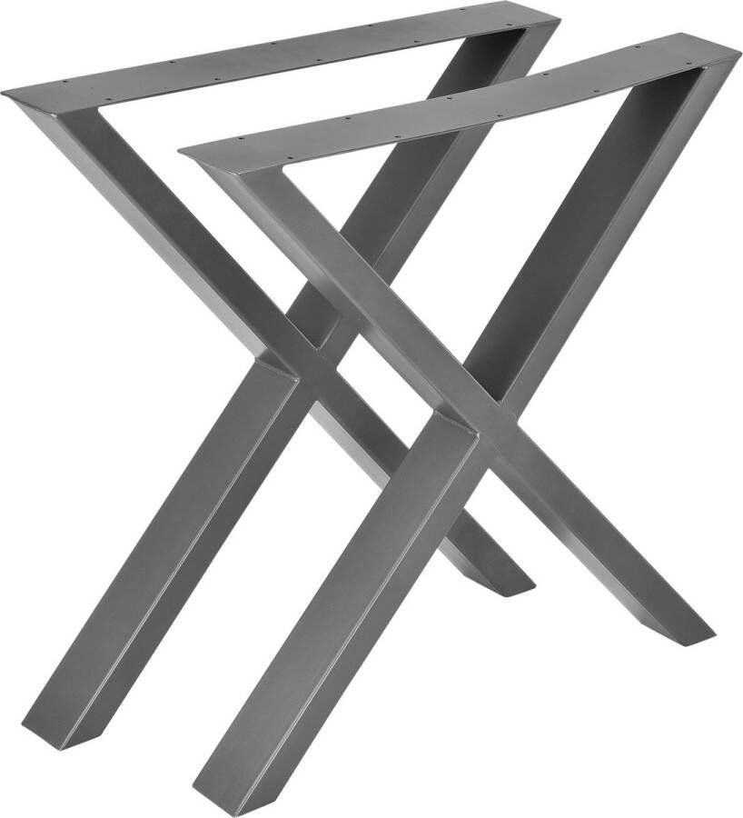 In And Outdoormatch Steel X Tafelpoten Gregory Set van 2 Meubelpoot 69x72 cm Metaalgrijs