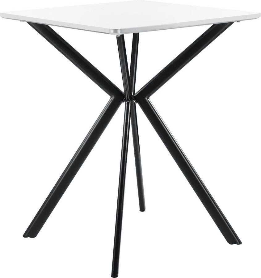 In And Outdoormatch Stijlvolle Eettafel Cleve Rechthoekig 60x60cm Wit MDF Decoratief Design - Foto 2