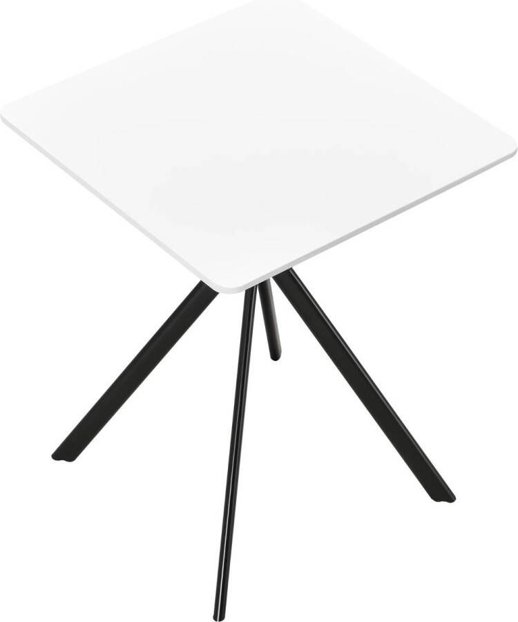 In And Outdoormatch Stijlvolle Eettafel Cleve Rechthoekig 60x60cm Wit MDF Decoratief Design