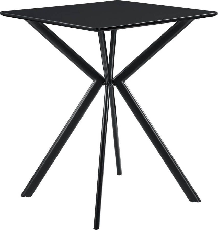 In And Outdoormatch Stijlvolle Eettafel Gisselle Rechthoekig 60x60cm Zwart MDF Decoratief Design