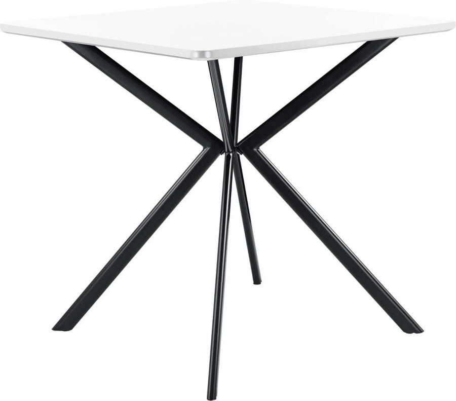 In And Outdoormatch Stijlvolle Eettafel Mya Rechthoekig 78x78cm Wit MDF Decoratief Design