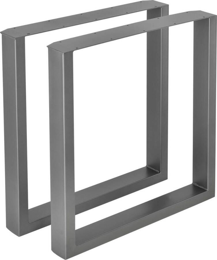 In And Outdoormatch Tafelpoot Austyn Stalen Onderstel Set van 2 U Tafelpoot 70x72 cm Metaalgrijs