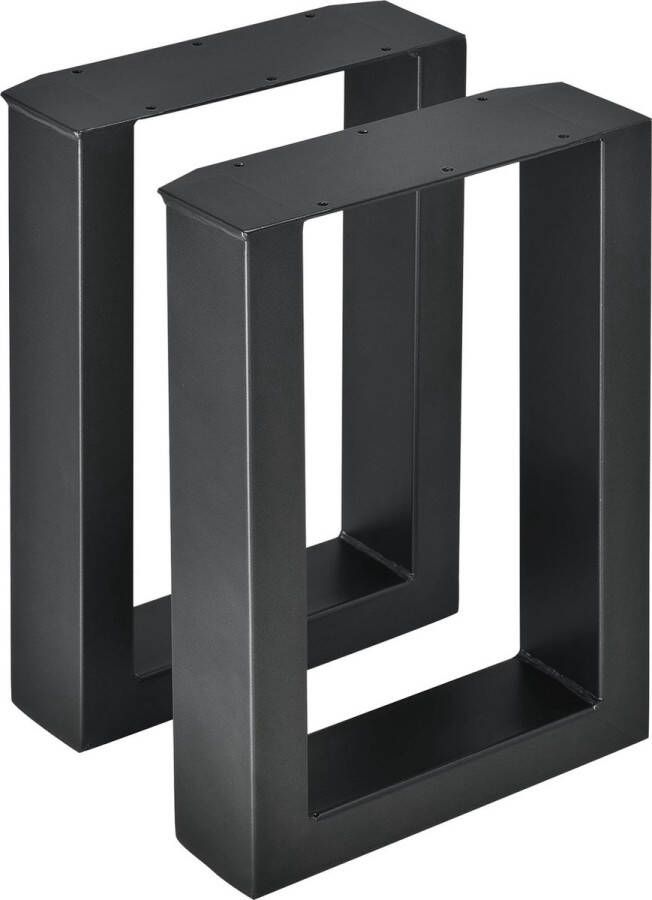 In And Outdoormatch Tafelpoot Bridie Stalen Onderstel Set van 2 U Tafelpoot 30x43 cm Zwart