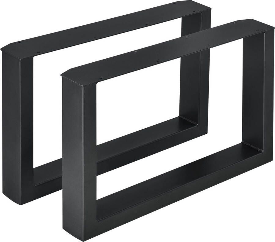 In And Outdoormatch Tafelpoot Claudia Stalen Onderstel Set van 2 U Tafelpoot 64x40 cm Zwart