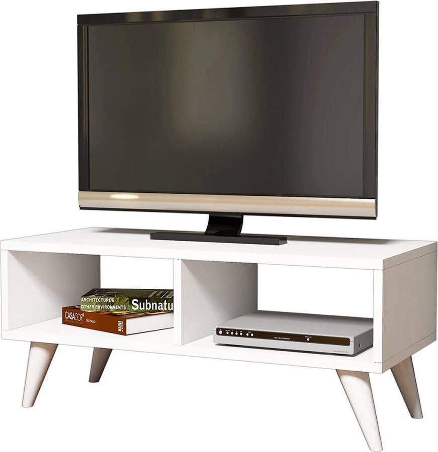 In And Outdoormatch TV meubel Earnest 90x35x35 cm Wit Spaanplaat en Kunststof Modern Design - Foto 2