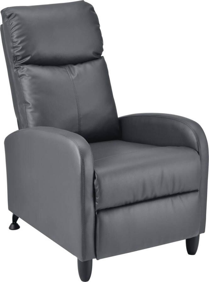 In And Outdoormatch Verstelbare Relax Fauteuil Connie 102x60x92 cm Kunstleer Grijs Luxe Design