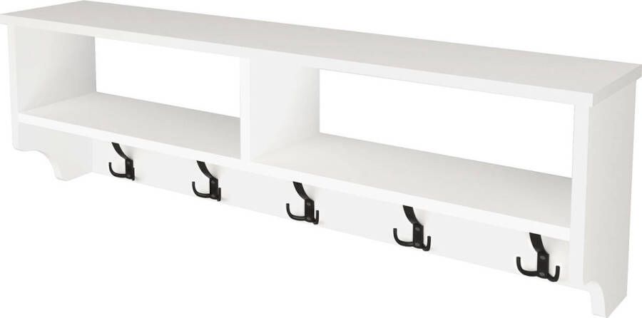 In And Outdoormatch Wandkapstok Åstorp met 2 vakken 37x120x22 cm wit