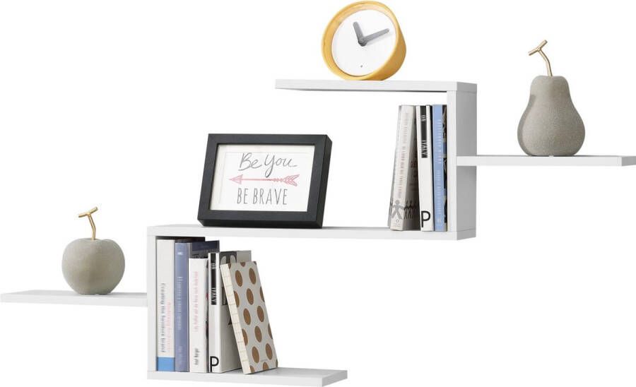 In And Outdoormatch Wandplank Gerson Met 5 Planken 104x145x49 5 cm Wit Mat Spaanplaat Modern Design