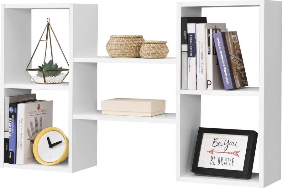 In And Outdoormatch Wandplank Percy Met 4 Vakken en 2 Planken 101x18x60 cm Wit