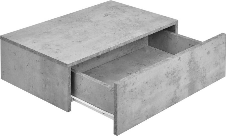 In And Outdoormatch Wandplank Sonia Met Lade Zwevend 46x30x15 cm Betonkleurig Stijlvol Plank - Foto 2