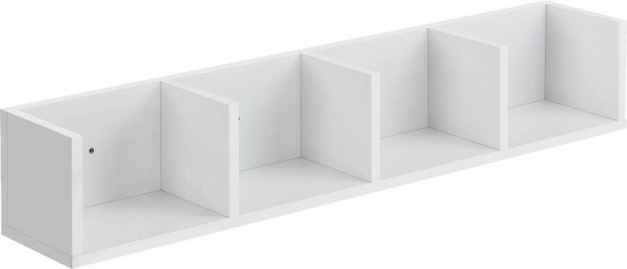 In And Outdoormatch Wandrek Eleanora Met 4 Vakken 95x17x165 cm Wit Spaanplaat Modern Design