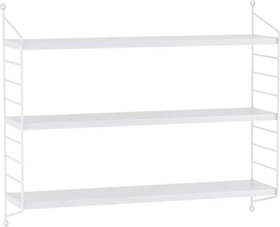 In And Outdoormatch Wandrek Lilo Met 3 Planken 50x60x15 cm Wit Staal