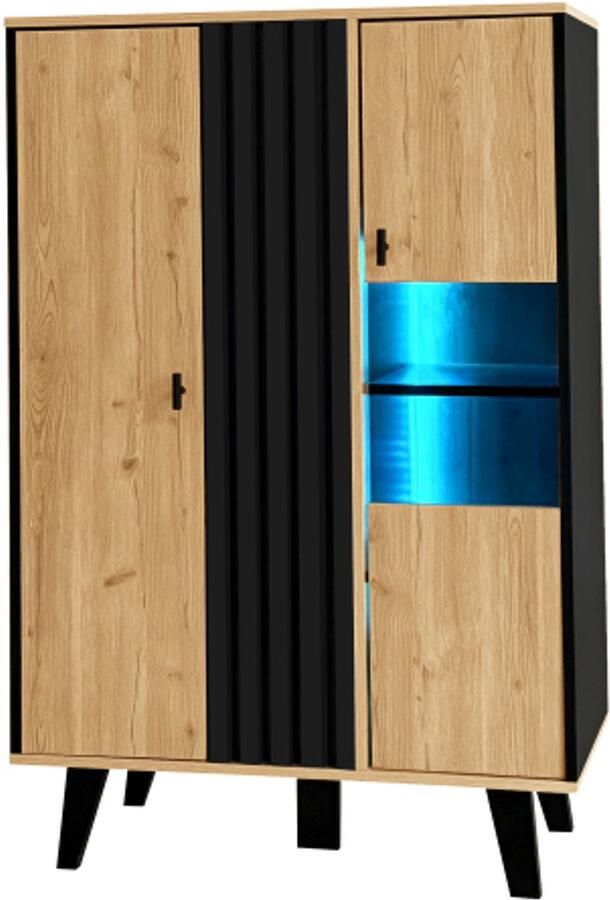 In& out door furniture 3-delige woonkamermeubelset – salontafel tv-meubel en dressoir – modern design in hout en zwart – veel opbergruimte stijlvolle elegantie voor elk huis