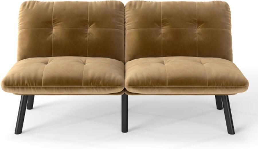 In& out door furniture Bruine opvouwbare moderne slaapbank – 2-zits futonbank ruimtebesparende slaapfunctie voor woonkamer en logeerkamer