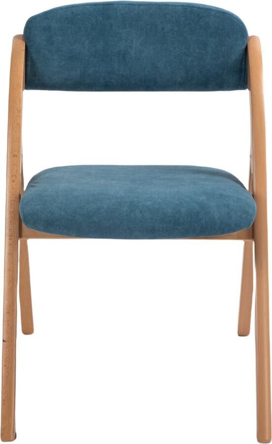 In& out door furniture HOMEFUN Opvouwbare Stoelen met Gepadding Zitvlak Set van 2 Houten Stapelbare Eetkamerstoelen met Afneembare Hoes Extra Opvouwbare Gastenstoel voor Keuken Kantoor Trouwfeest Feestje en Picknick Blauw