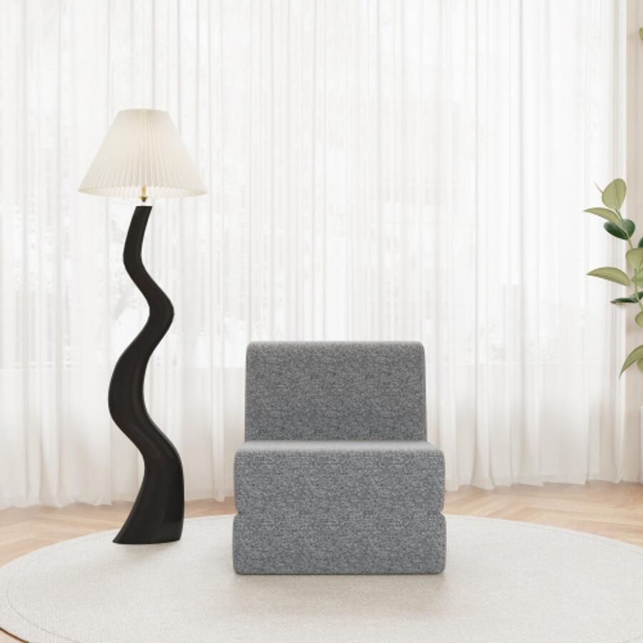 In& out door furniture Kleine Opklapbare Slaapbank voor Volwassenen Ombouwbare Schuim Vloerbank Mini Zitbank met Drievoudige Opvouwbare Matras Grijs