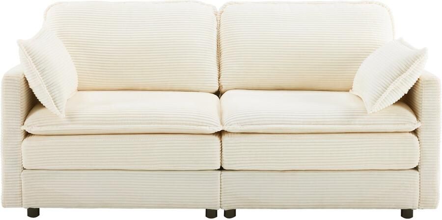 In& out door furniture Modern minimalistisch 2-zits bank comfortabel en ruim geschikt voor woon- slaapkame- beige