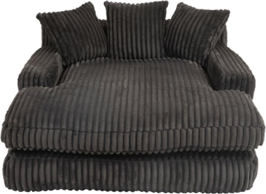 In& out door furniture Moderne corduroy slaapbank wolkenbank met 3 zachte kussens comfortabele eenpersoonsvloerbank voor woonkamer appartement of kantoor (donkergrijs)