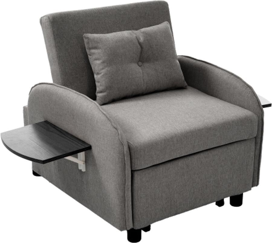 In& out door furniture Multifunctionele uitschuifbare eenpersoons slaapbank met bedfunctie loungestoel en fauteuil drievoudig verstelbare slaapbank ideaal voor kleine ruimtes met opklapbare theetafels 123 (73) x 167 x 78 cm