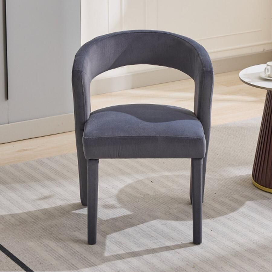 In& out door furniture Nieuwe fauteuil loungestoel gestoffeerde stoel enkele bank kuipstoel enkele stoel 59x60x79 cm fluweel draagvermogen 150 kg grijs