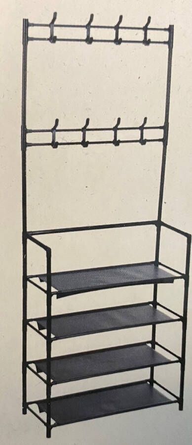 In & Out Deco Kledingrek metaal Garderoberek Zwart 155x60x26 cm (hxbxd)