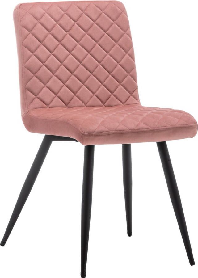 IN-HOME Eetkamerstoelen Set van 2 Bastion Roos Metaalpoot Fluweel Velvet eetstoel
