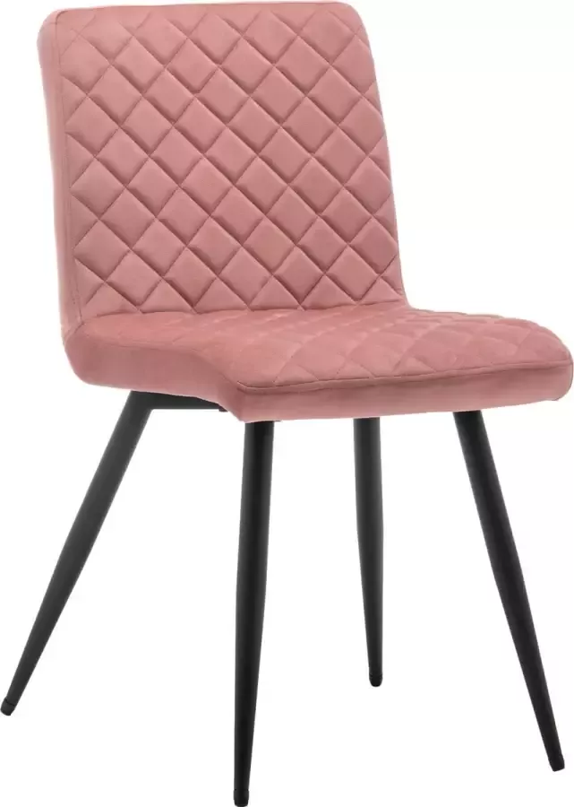 IN-HOME Eetkamerstoelen Set van 2 Bastion Roos Metaalpoot Fluweel Velvet eetstoel
