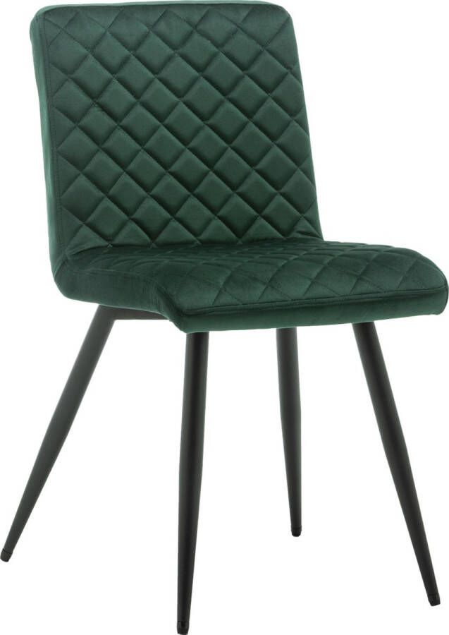 IN-HOME Eetkamerstoelen Set van 8 Bastion Groen Metaalpoot Fluweel Velvet eetstoel