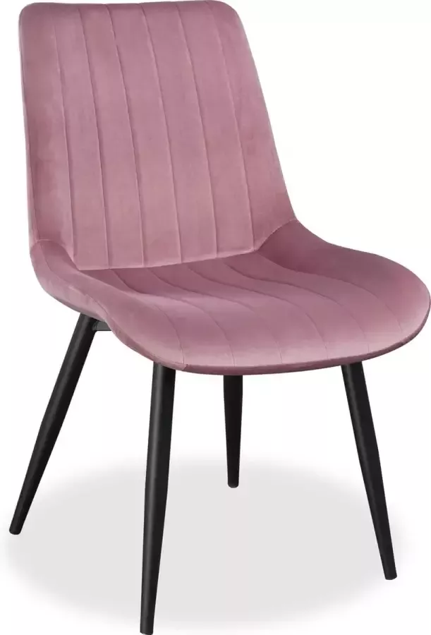 IN-HOMEXL IN-HOME Eetkamerstoelen Loui Roos Metaalpoot Fluweel Velvet eetstoel