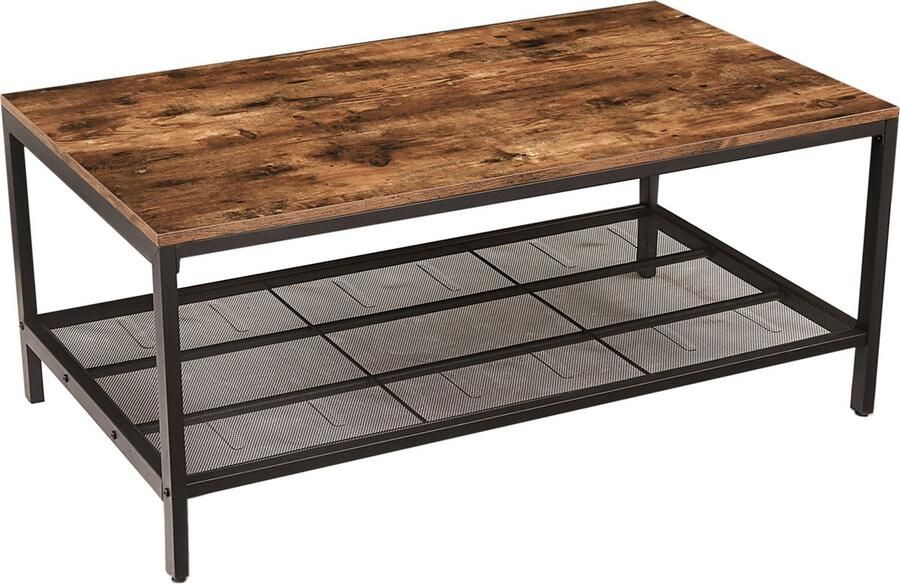 IN-HOMEXL IN.HOMEXL Salontafel Vierkant Woonkamer Bijzettafel 60x105x46 cm Vintage Bruin Zwart Salon tafel Lack