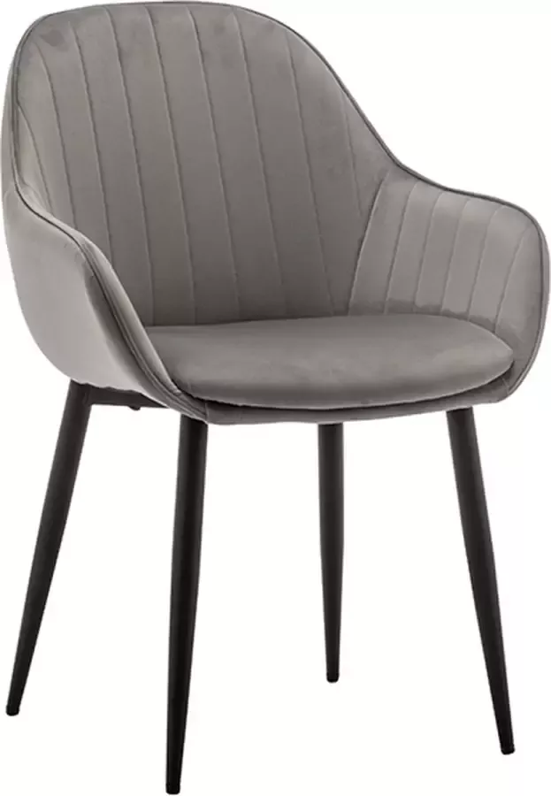 IN-HOMEXL IN.HOMEXL – Bailey Grijs Eetkamerstoel met armleuning Fluweel Stoel Eetstoelen Velvet Eetkamerstoel Metaalpoot Fluweel Stoelen Eetkamerstoel set van 2