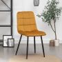 IN-HOMEXL IN.HOMEXL – Farris Square Geel Eetkamerstoel met zonder armleuning Fluweel Stoel Eetstoelen Velvet Eetkamerstoel Metaalpoot Fluweel Stoelen Eetkamerstoel set van 6 - Thumbnail 2