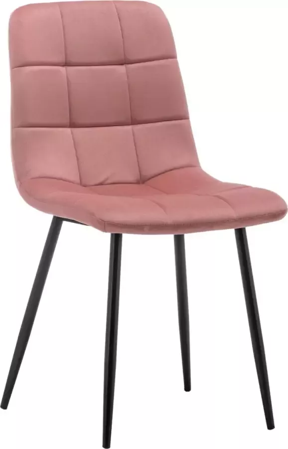 IN-HOMEXL IN.HOMEXL – Farris Square Roos Eetkamerstoel met zonder armleuning Fluweel Stoel Eetstoelen Velvet Eetkamerstoel Metaalpoot Fluweel Stoelen Eetkamerstoel set van 4