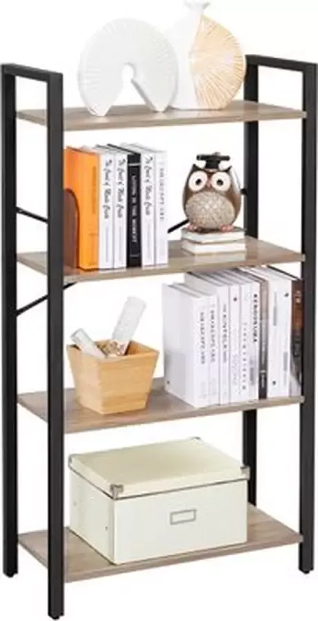 IN-HOMEXL IN.HOMEXL Inofic Boekenkast Met 4 Niveaus Grijs-zwart