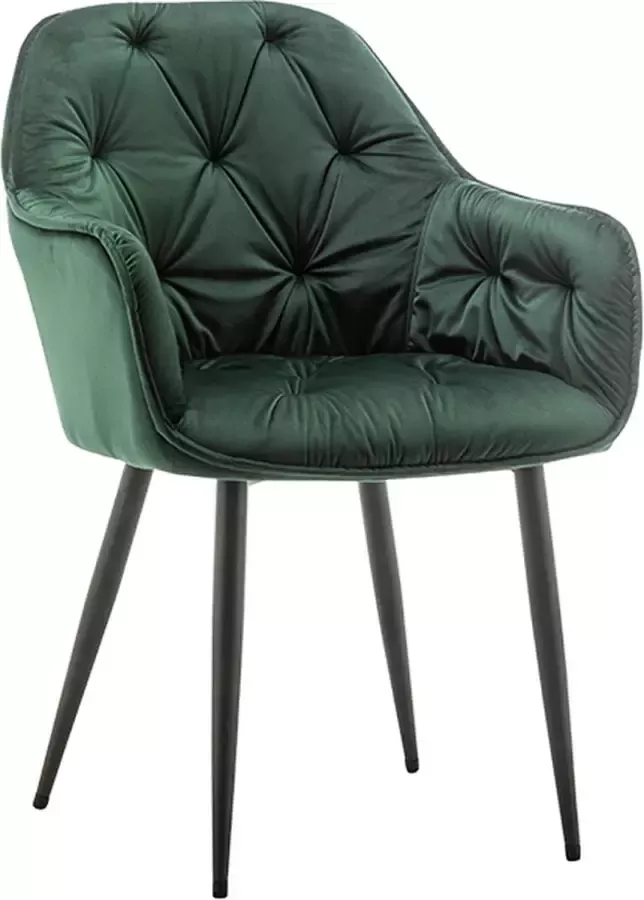 IN-HOMEXL IN.HOMEXL – Roseberry Groen Eetkamerstoel met armleuning Fluweel Stoel Eetstoelen Velvet Eetkamerstoel Metaalpoot Fluweel Stoelen Eetkamerstoel set van 4