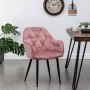 IN-HOMEXL IN.HOMEXL – Roseberry Roos Eetkamerstoel met armleuning Fluweel Stoel Eetstoelen Velvet Eetkamerstoel Metaalpoot Fluweel Stoelen - Thumbnail 1
