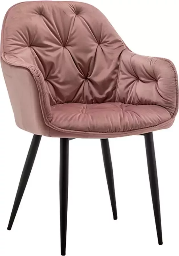IN-HOMEXL IN.HOMEXL – Roseberry Roos Eetkamerstoel met armleuning Fluweel Stoel Eetstoelen Velvet Eetkamerstoel Metaalpoot Fluweel Stoelen