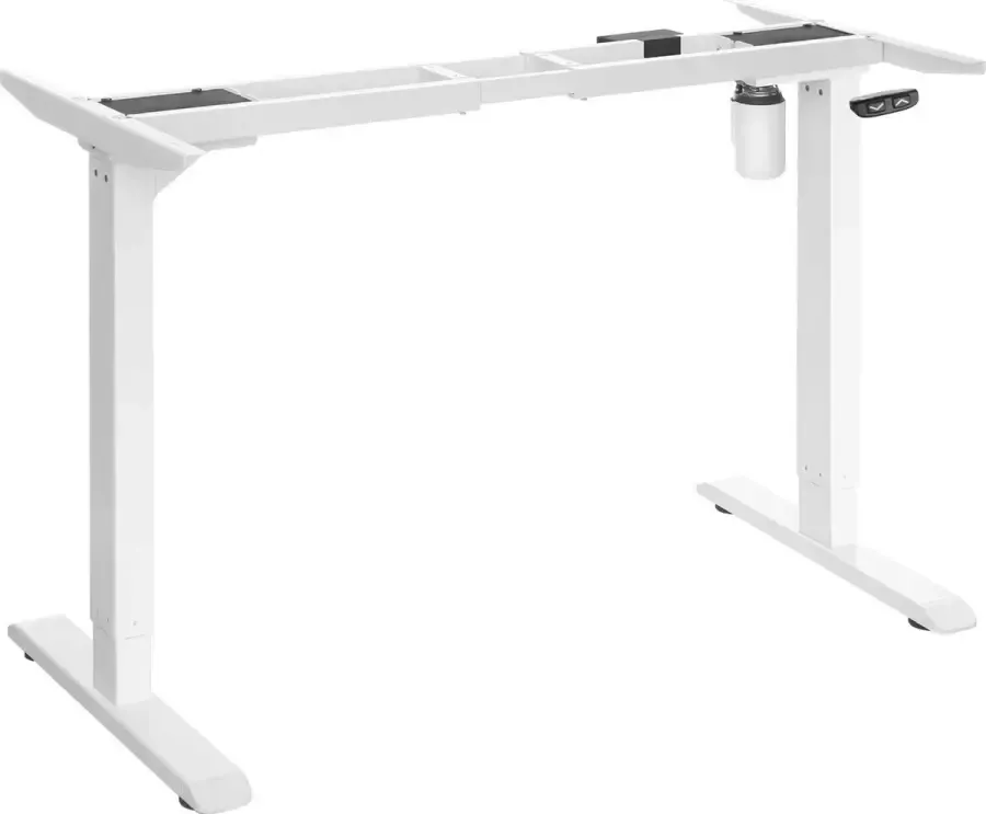 IN-HOMEXL IN.HOMEXL Tones Elektrisch Zit Sta Bureau Onderstel Hoogte en lengte verstelbaar Bureaustandaard met Motor (115-147) x 60 x (71-112) cm Wit