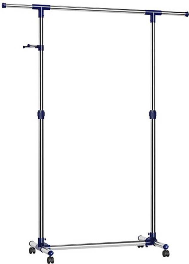 IN-HOMEXL IN.HOMEXL Wirender Kledingrek op Wieltjes Stevige Wieltjes Verstelbare Lengte en Hoogte -Capaciteit tot wel 30 kg Premium Afwerking 79 x 44 x 165 cm Grijs