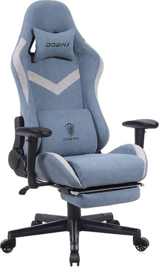 IN-HOMEXL Stof Exeter Gamestoel- Bureaustoel Ergonomische Bureaustoel Massagestoel Licht Blauw Grijs