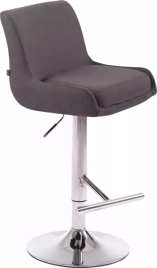 Inandoutdoormatch Barkruk Amias Deluxe Grijs Modern Design Rugleuning Voetensteun Voor Keuken en Bar Gestoffeerde Zitting