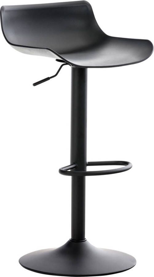 Inandoutdoormatch Barkruk Amity Deluxe Zwart Modern Design In Hoogte Verstelbaar Voetsteun Voor Keuken en Bar Kunststof Zitting Vaderdag cadeau