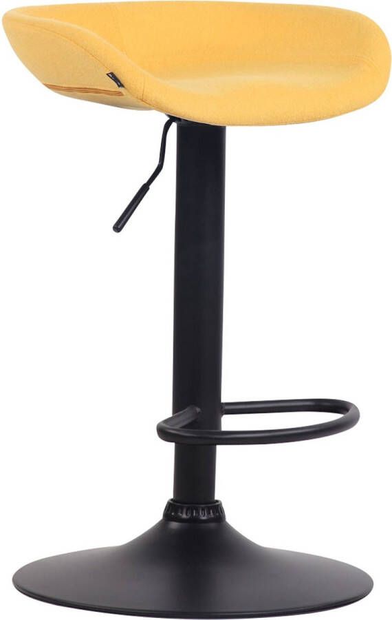 Inandoutdoormatch Barkruk Don Geel Modern Design Vilten Zitschaal Zwart Voor Keuken en Bar Voetsteun Gestoffeerde Zitting Vaderdag cadeau