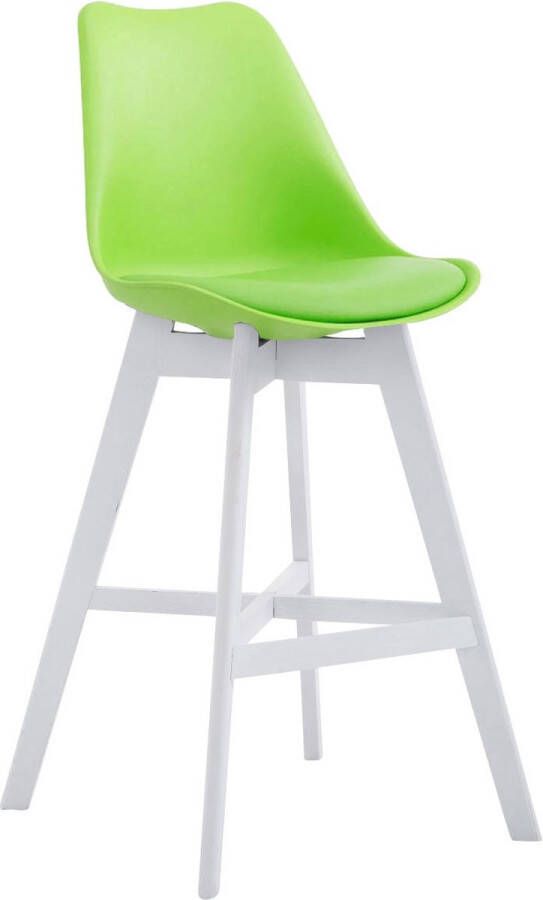 Inandoutdoormatch Barkruk Ernst Groen Kunststof Modern Design Set van 1 Rugleuning Voetensteun Voor Keuken en Bar Gestoffeerde Zitting Vaderdag cadeau