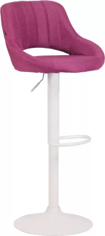 Inandoutdoormatch Barkruk Formi roze Stof 60-81cm zithoogte Set van 1 Met rugleuning Voor keuken en bar Ergonomische barstoelen Vaderdag cadeau