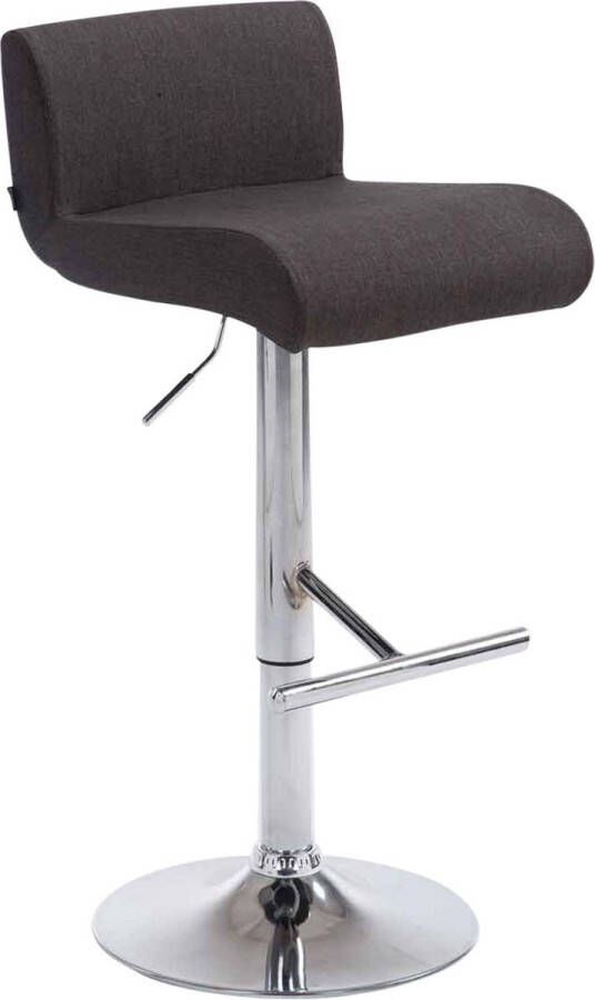 Inandoutdoormatch Barkruk Gabby Grijs Zilver Chroom Industrieel Design Rugleuning Voetensteun Gestoffeerde Stoffen Zitting Vaderdag cadeau